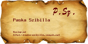 Paska Szibilla névjegykártya